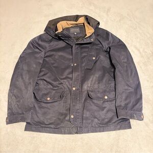 Banana Republic Utility Field Jacket Navy Blue w/Tan Corduroy Collar Size Medium